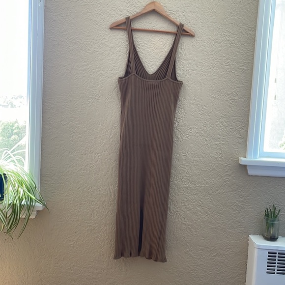 H&M tan knit tank dress with back slit NWOT, - Picture 5 of 11